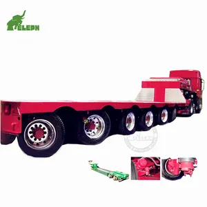 शीर्ष गुणवत्ता वाले ट्रक लो फ्लैट बेड ट्रेलर 100 टन लोबेड सेमी-ट्रेलर के साथ हॉट सेलिंग म्यूटी-एक्सल लो बेड सेमी ट्रेलर