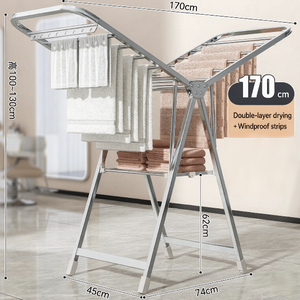 Foldable Floor Standing <b>Towel</b> <b>Rack</b> - Multi-Purpose Laundry <b>Drying</b> Stand for Hair Salon, Indoor Balcony & Home Use - Product Image 6