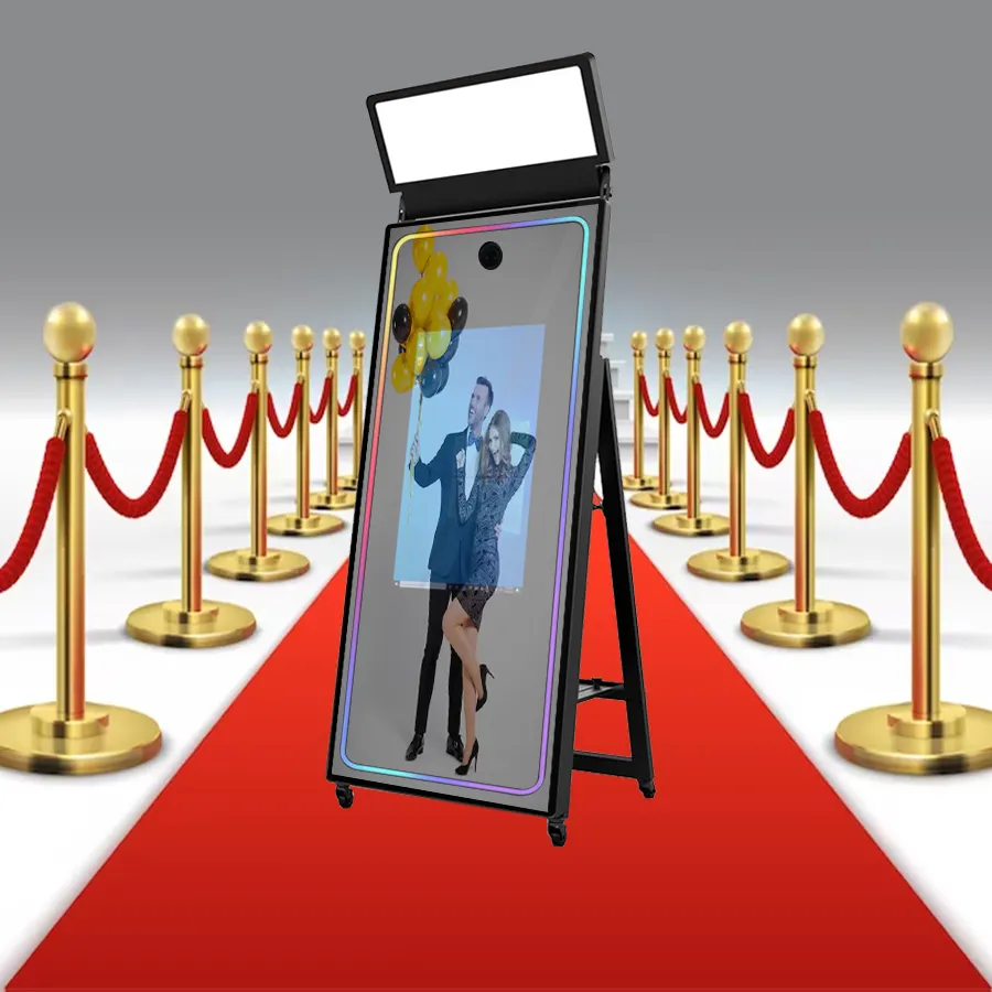 Prezzo all'ingrosso Instant Magic Photo booth Machine Interactive Party Selfie Photo Mirror Booth con un Software per stampante fotografica