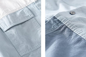 <span class=keywords><strong>Chemise</strong></span> RNSHANGER à patchwork contrasté pour homme, en coton, manches longues, printemps automne, style rétro <span class=keywords><strong>cargo</strong></span> décontracté <span class=keywords><strong>avec</strong></span> poches - Product Image 5