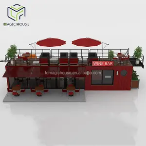 Magic House บ้าน Prefab Modular 20ft 40ft การจัดส่ง Fast อาหารร้านอาหารบาร์สำหรับขาย