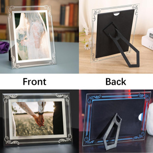 DX thiết kế bạc hình ảnh khung Tinh thể thủy tinh Khung ảnh 4x6 5x7 6x8 inch A4 kính trong suốt khung ảnh cho Đảng sử dụng - Product Image 3