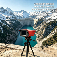 Capteur de déplacement de pente pour centrale nucléaire, capteur de mesure laser, précision mm, IP66, écran 4,3 pouces, alerte sonore et lumineuse de sécurité