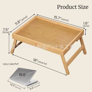 Bandeja de Cama de Bambú Senkawa de 45.8 cm, Mesa Plegable de Madera para Desayuno, para Uso Doméstico - Product Image 4