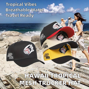 Casquette Trucker en Maille Imprimé Flore Tropicale Hawaïenne 6 Panneaux Respirante Imperméable Tendance Performance Extérieure Vacances Plage - Product Image 2