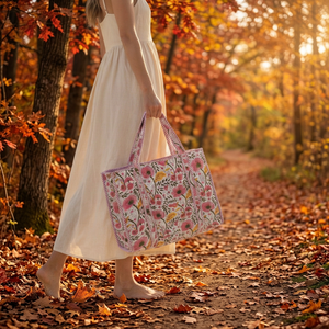 Bolso tote de algodón acolchado con estampado de leopardo, estilo nacional, con asa larga, hecho a mano en India, para mujer, de verano, con estampado de bloques hechos a mano. - Product Image 2