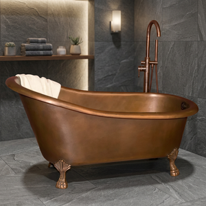 Baignoire ovale autoportante en cuivre style antique pour adultes – Conception durable sans couvercle – Artisanat indien - Product Image 2