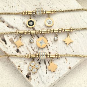 <span class=keywords><strong>Bracelet</strong></span> en acier inoxydable et titane anti-ternissement avec strass pour femme, bijoux de mode pour couple, vente en gros - Product Image 1