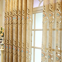 Rideaux Européens Modernes en Voile à Motifs Floraux avec Passe-Tringle pour Chambre, Salon, Balcon – Panneaux Semi-Transparents en Fil Creux Écologiques