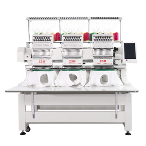 เครื่องปักคอมพิวเตอร์อัตโนมัติแบบใหม่สามหัว สำหรับงานอุตสาหกรรม เสื้อผ้า เสื้อยืด ใช้ในบ้าน พร้อมมอเตอร์และเกียร์ - Product Image 3