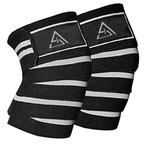 Gym Weightlifting Power Lifting Men's Heavy Duty <b>Knee</b> <b>Wraps</b> Natural Rubber PVC Breathable Compression Advanced Protection - Product Image 1