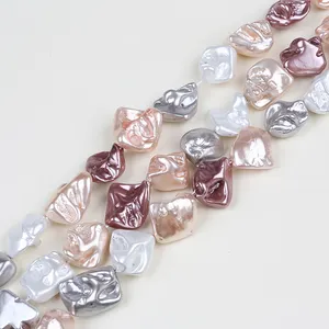Unique Tooth shape colorful irregular shell pearl beads string