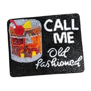 Monedero de cóctel estilo Old Fashioned con cuentas, mini, hecho a mano, unisex, estilo vintage - Product Image 1