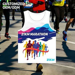 Camiseta Deportiva sin Mangas para Maratón, Sublimada, de Secado Rápido, con Estampado Completo, para Maratón de Colores - Product Image 1