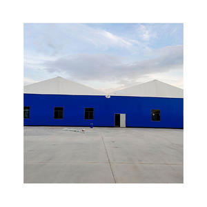 Grande tente d'arène sportive modulaire extérieure en PVC Panneau de laine de roche bleue Fenêtres en verre Terrain de basket préfabriqué Expositions d'événements - Product Image 3