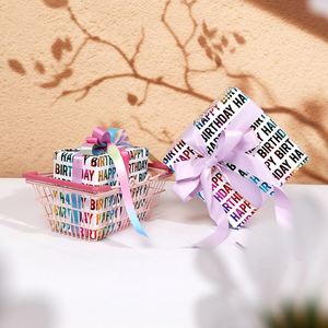 Premium Disposable Coated Silicone Virgin <b>Rainbow</b> Gold Foil Birthday Gift Tissue <b>Paper</b> with Vibrant Hues and Luxe Texture - Product Image 4