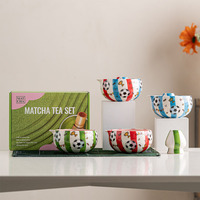 Ensemble de six bols à matcha en céramique Japandi - Design japonais, écologique et durable