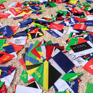 Venta al por mayor de pañuelos caribeños multifunción personalizados, pañuelo cuadrado de algodón con bandera de país de Haití para uso en exteriores, diseño jamaicano de EE. UU. - Product Image 1