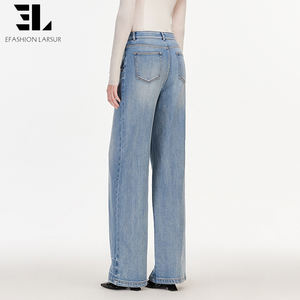 Pantalones <span class=keywords><strong>Vaqueros</strong></span> Holgados de Lyocell Suave y Ecológico de Fábrica Personalizada LARSUR, Pantalones de Mezclilla Rectos y Desgastados para <span class=keywords><strong>Mujer</strong></span> - Product Image 5