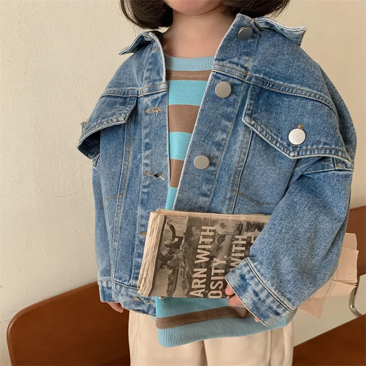 RTS China Kids Jean Jacket Boys and Girls Denim Jackets Wholesale Bulk Baby Clothes Ready to Ship