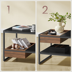 Vasagle dễ dàng để lắp ráp đồ nội thất gia đình RTA Bàn cà phê Gỗ Óc Chó Columbia với ngăn kéo di chuyển - Product Image 5