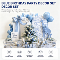 Kit de toile de fond en panneau KT imprimé numériquement, motif toile bleue moderne française, fabriqué en Chine, pour anniversaire, baby shower, fête, événement