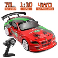 Voiture RC électrique 4x4 télécommandée 2,4 GHz 1/10 avec construction métallique, 3 canaux, 70 km/h et 40 km/h