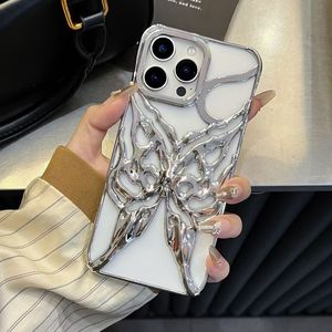 Mô hình bướm điện thoại bao gồm cho cô gái khá thiết kế mạ điện điện thoại di động Trường hợp phù hợp cho <span class=keywords><strong>iPhone</strong></span> 15 14 13 12 Pro Max - Product Image 4
