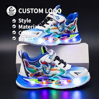 Baskets LED en maille Cema pour enfants, chaussures décontractées pour garçons, style Spider-Man, design lumineux de dessin animé pour le printemps