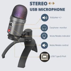 USB <b>Condenser</b> <b>Microphone</b> With Stand For Gaming And Recording - Product Image 2