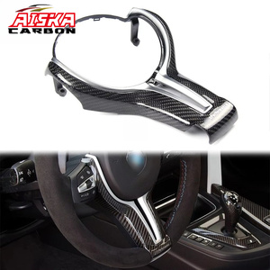 AISKA Garniture de volant en fibre de carbone rouge, argentée ou bleue en option pour BMW F80 M3 F82 F83 M4 F10 M5 F06 F12 F13 M6 F85 X5M F86 X6M - Product Image 1