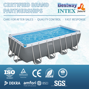 <span class=keywords><strong>Piscina</strong></span> <span class=keywords><strong>Bestway</strong></span> 56671 Rectangular 11532 L Grande, <span class=keywords><strong>Estructura</strong></span> de Acero Metálico, <span class=keywords><strong>Piscina</strong></span> Familiar de PVC, <span class=keywords><strong>Piscina</strong></span> Portátil Elevada para Jardín y Exteriores - Product Image 1