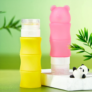 Kelutd Cute Panda Design BPA Free Food Grade Silicone Travel Dispensing Bottle 86ml Dishwasher Safe Flexible Reusable Push-<b>Pull</b> - Product Image 6