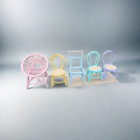 Chaises d'enfants en rotin en osier de restauration de jardin de lavande rose bleu pour l'intérieur extérieur
