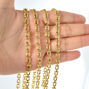 zeadear chunky polished glossy versatile unisex wholesale luxury 18k gold plated <b>chain</b> custom 18k gold necklace - Product Image 3
