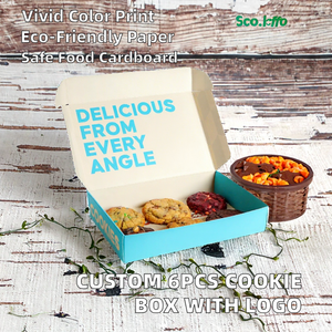 Custom 6pcs Food Grade Cardboard <b>Cookie</b> <b>Boxes</b> Recycled Materials Matt Lamination Bakery Packaging for Sushi Pet Food Customer - Product Image 2