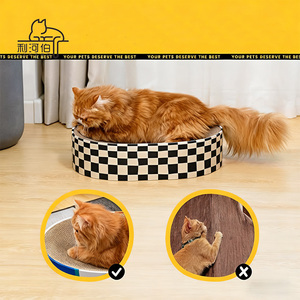 Tiragraffi per Gatti in Cartone Rotondo, Tavoletta Ovale per Gattini, Ciotola Tiragraffi per Gatti da Interno per Affilare le Unghie - Product Image 4