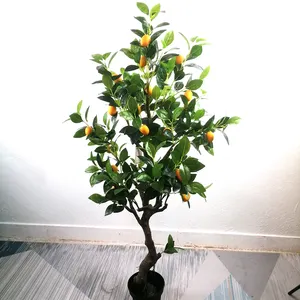 인공 오렌지 트리 인공 레몬 작은 나무 인공 분재 식물