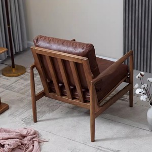 Sillón <span class=keywords><strong>de</strong></span> Madera Maciza, Estilo Casual, Moderno, <span class=keywords><strong>de</strong></span> Lujo Ligero, Nórdico, <span class=keywords><strong>de</strong></span> Mediados <span class=keywords><strong>de</strong></span> Siglo, para Balcón o Salón <span class=keywords><strong>de</strong></span> Té, Desmontable, Personalizable, Relleno <span class=keywords><strong>de</strong></span> Plumas <span class=keywords><strong>de</strong></span> Ganso, Individual - Product Image 5