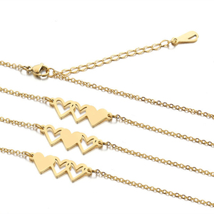 Collar de Acero Inoxidable Antideslustre con Colgante de Corazón de Tres Hermanas, Regalo Significativo para Mujeres, Venta al por Mayor - Product Image 6