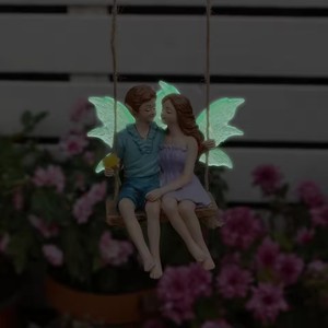 Colgante de Resina con Pareja en Columpio y Hada de Flores, Decoración para Jardín, Patio, Césped, Bonsái, Hogar, Regalo para el Día de San Valentín - Product Image 4