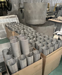 Cilindro de filtro tejido de acero inoxidable Industrial Cartucho de filtrado de líquido de metal perforado con componente de núcleo de bomba para uso - Product Image 3