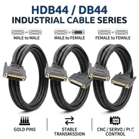 Cable de Datos Industrial DB44 Macho a Hembra, Trenzado de PVC, Alta Flexibilidad, 44 Pines, para Robótica y Automatización, con Protección EMI