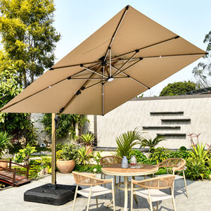 <span class=keywords><strong>Parasol</strong></span> de patio de grande taille à bras articulé, robuste, pour extérieur, avec ventilateur solaire à LED, en aluminium, protection solaire - Product Image 5