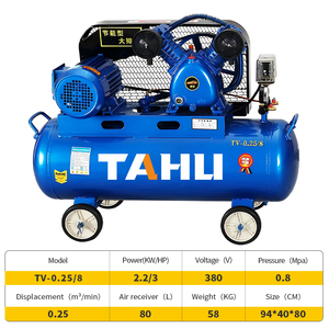 Máy nén công nghiệp Tahu industriales đai điều khiển loại Máy nén khí di động 80L 2200W 3HP 380V 0.25/8-80l - Product Image 6