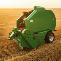 Mini-presse à balles ronde portable pour ensilage et foin avec enveloppeuse 220V pour usage domestique et agricole