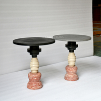 Table basse scandinave personnalisée en travertin antique BJ4330, montage facile, garantie 1 an, salon, chambre, appartement, hôtel