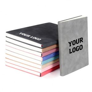 Xj164 Custom Pu Leather Planner Journal Black Notebook Soft Cover Printed Logo <b>A5</b> A6 B5 Diary <b>Note</b> <b>Book</b> - Product Image 1