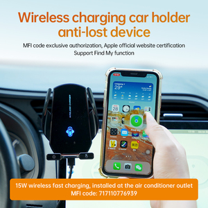 Supporto Caricabatterie Wireless per Auto da 15W Certificato MFI 3-in-1 con Localizzatore Smart Tracker Anti-Smarrimento Funzione 'Dov'è' e Morsetto in Plastica per <span class=keywords><strong>Telefono</strong></span> - Product Image 4