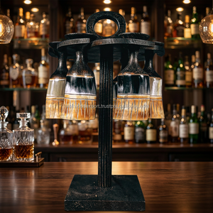 Gobelet à shot Viking en verre écologique sculpté à la main avec corne de buffle naturelle pour miad, vin, bière - Falak World - Product Image 2